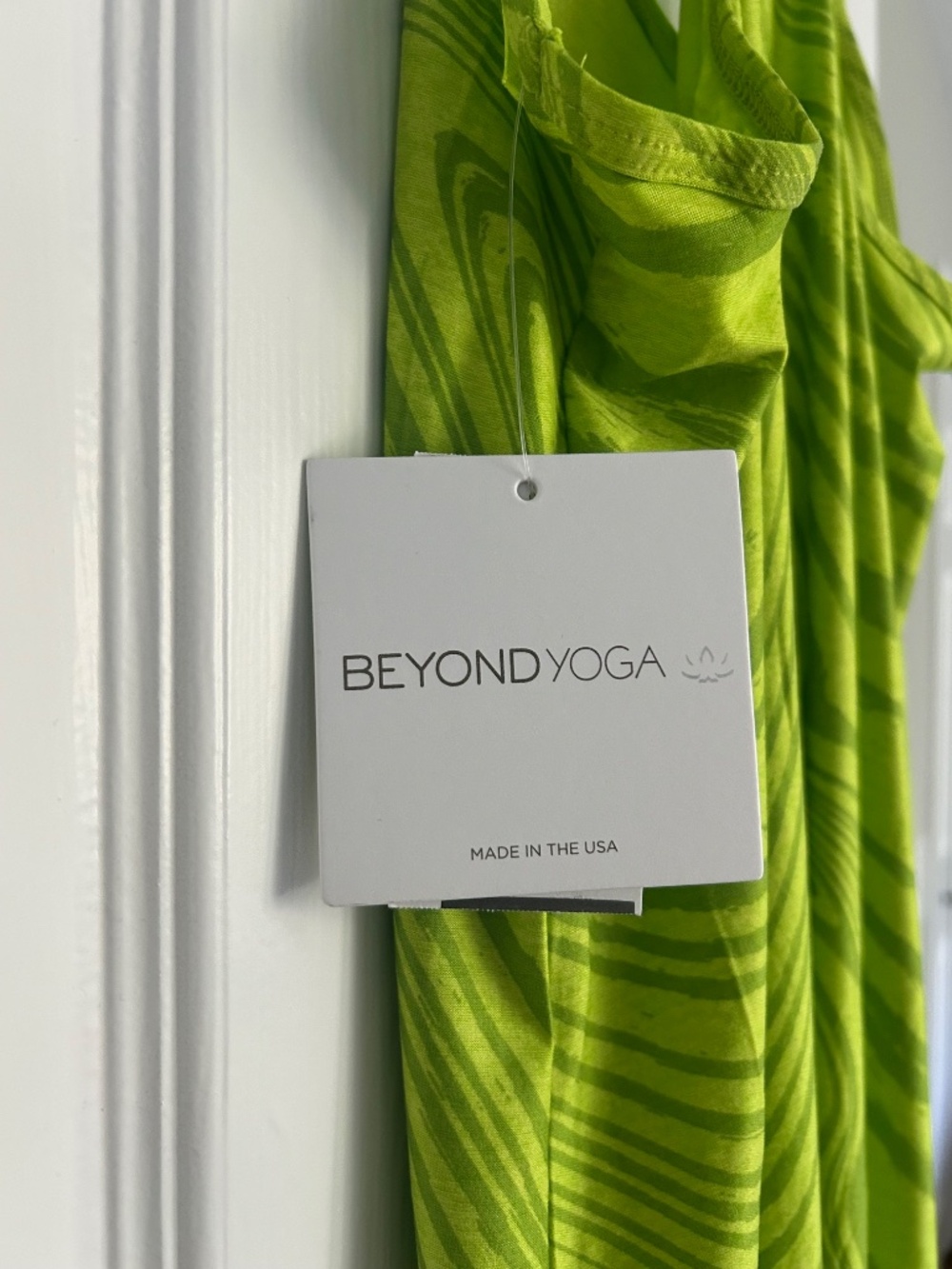 Beyond Yoga Green Marbled Racerback Spaghetti Strap Dress - Size S; NWT - Picture 4 of 6